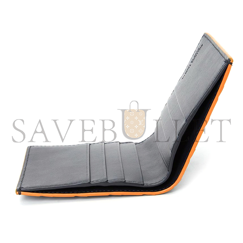 BOTTEGA VENETA INTRECCIATO BI-FOLD WALLET SPACE GREY PAPAYA 749400V3LZ18945 (10*9.5*1cm)